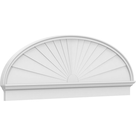 Ekena Millwork Elliptical Sunburst Architectural Grade PVC Combination Pediment, 70"W x 24-3/8"H x 2-3/4"P PEDPC070X245ELL01